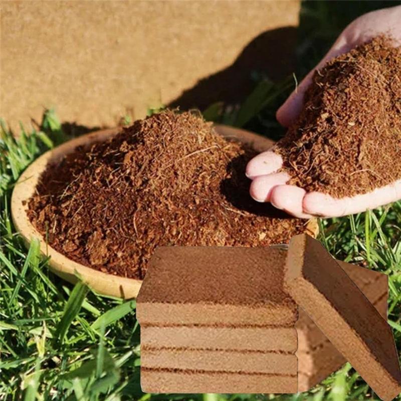 AD23-10Pcs Organic Coconut Fiber For Plants, Organic Coconut Bricks, Natural Organic Compressed Coconut Durable Easy To Use