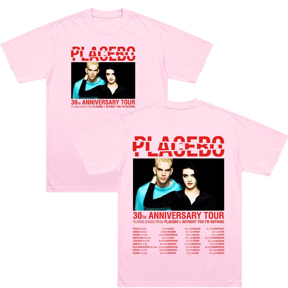 Placebo 30. JUBILÄUMSTOUR Grafik-T-Shirts Harajuku Alternative Metal Rock Band Baumwollkleidung Damen Herren Rundhals Komfort-T-Shirt