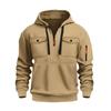 Men's Fleece Warm Hooded Sweatshirt - Chest Pocket Design, Long Sleeved Top, Energetic Style, Cold Resistant Sportswear