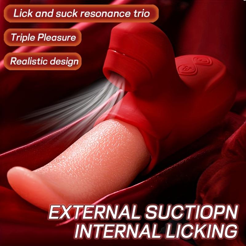 Jouets Sexuels Léchage de Langue Succion Vibrateur pour Femmes Mamelons Clitoris Sucer Stimulation Vibratoire Anale Masturbation Féminine Adulte Bon