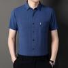 Summer Men's Lapel Collar Short Sleeve Shirt Business Casual Top
