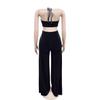 C7236 Women's Fashion Solid Color Strapless Long Pants Two-Piece Set