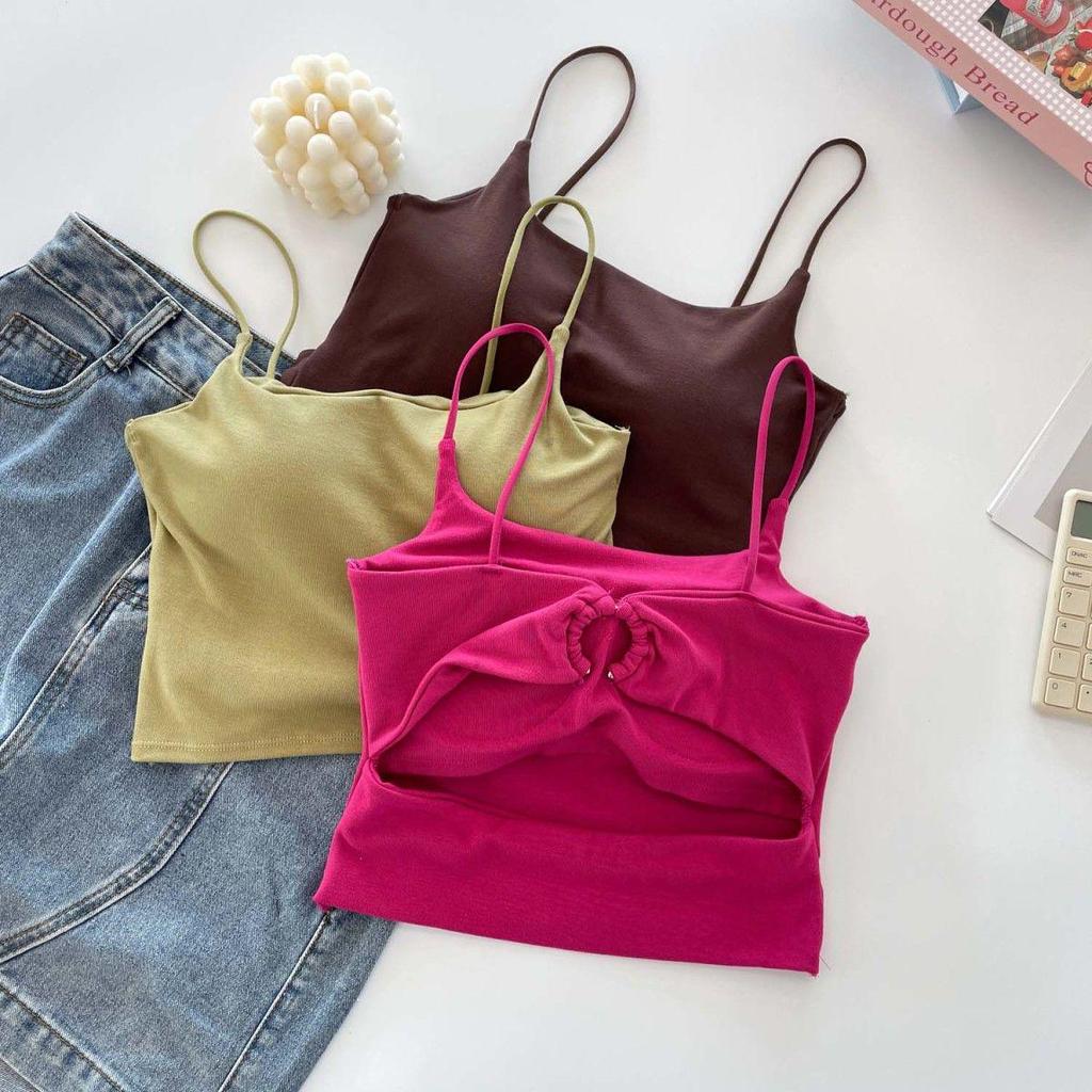 Summer Spicy Backless Camisole with Chest Pads: Bodycon Bandeau Top for Layering or Outerwear