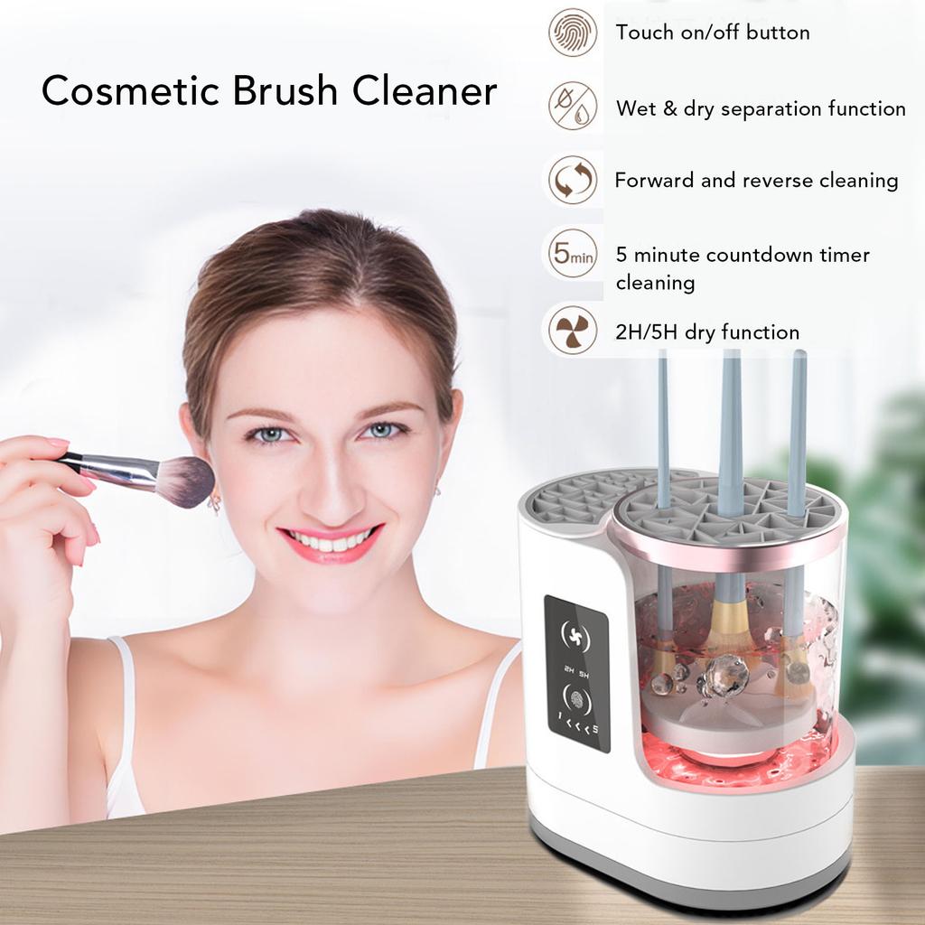Electric Makeup Brush Cleaner Machine 850 RPM Cosmetic Brush Cleaner Dryer Machine Automatic 2H 5H Drying Timer