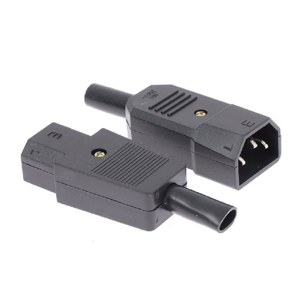 1Pcs New Male Female AC Plug C13 C14 10A 250V 3 Pin AC Power Connector Rewirable IEC 320 Straight Power Connector