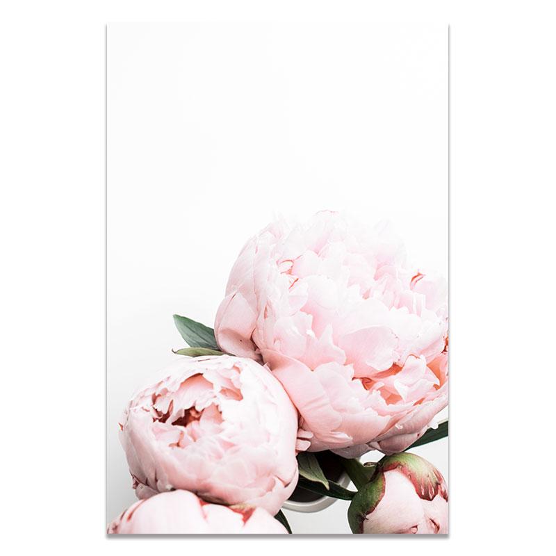 Scandinavian Style Flower Pictures Vase Wall Posters On The Wall Pink Canvas Painting for Living Room Modular Paintings Wall Art