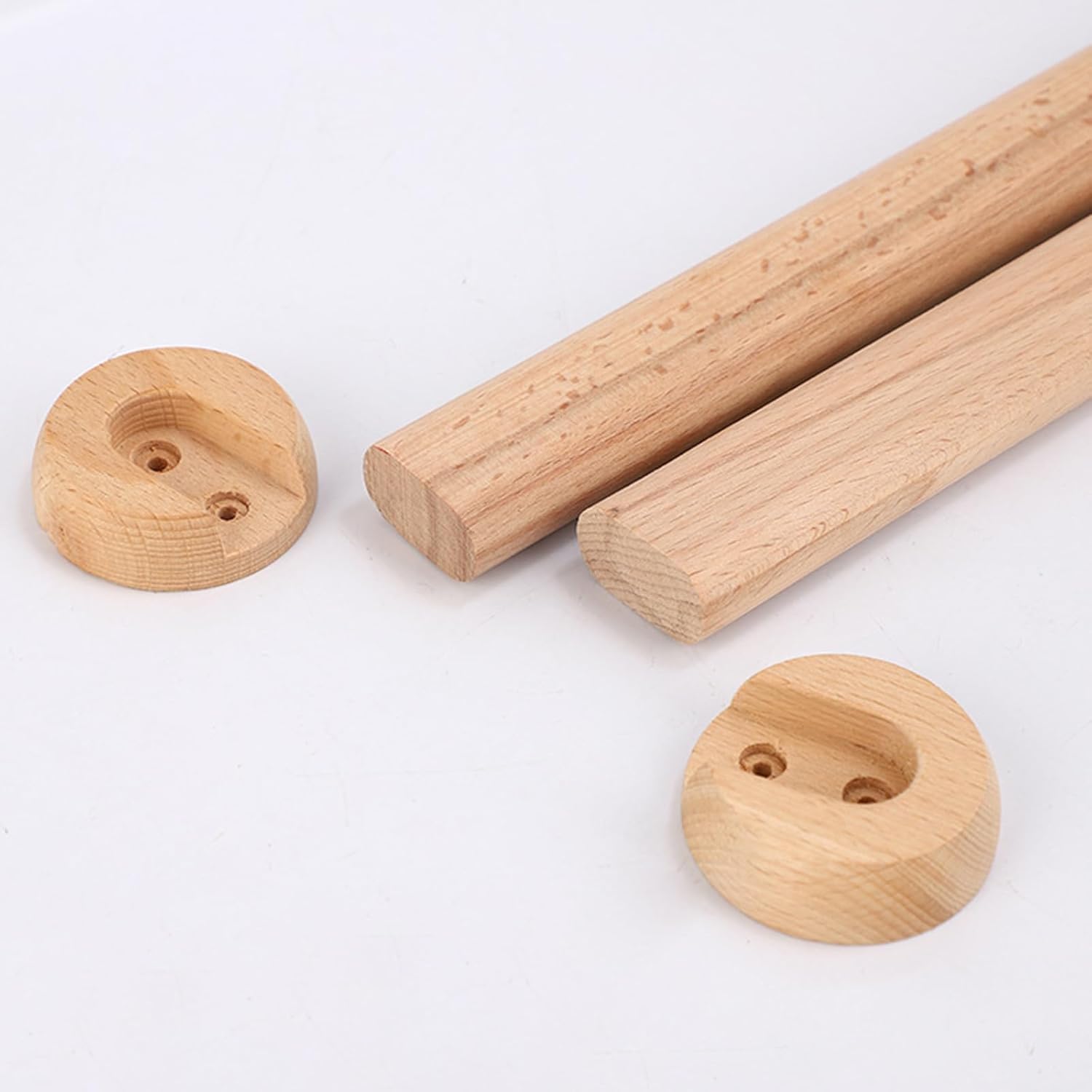 

Wooden Oval Closet Rod 2 Sets, Polished Wood Wardrobe Closet Rod with End Supports, Saving Space Hanging Rods, Closets Poles for Wardrobe Hallway 40cm(15.7in) естественный