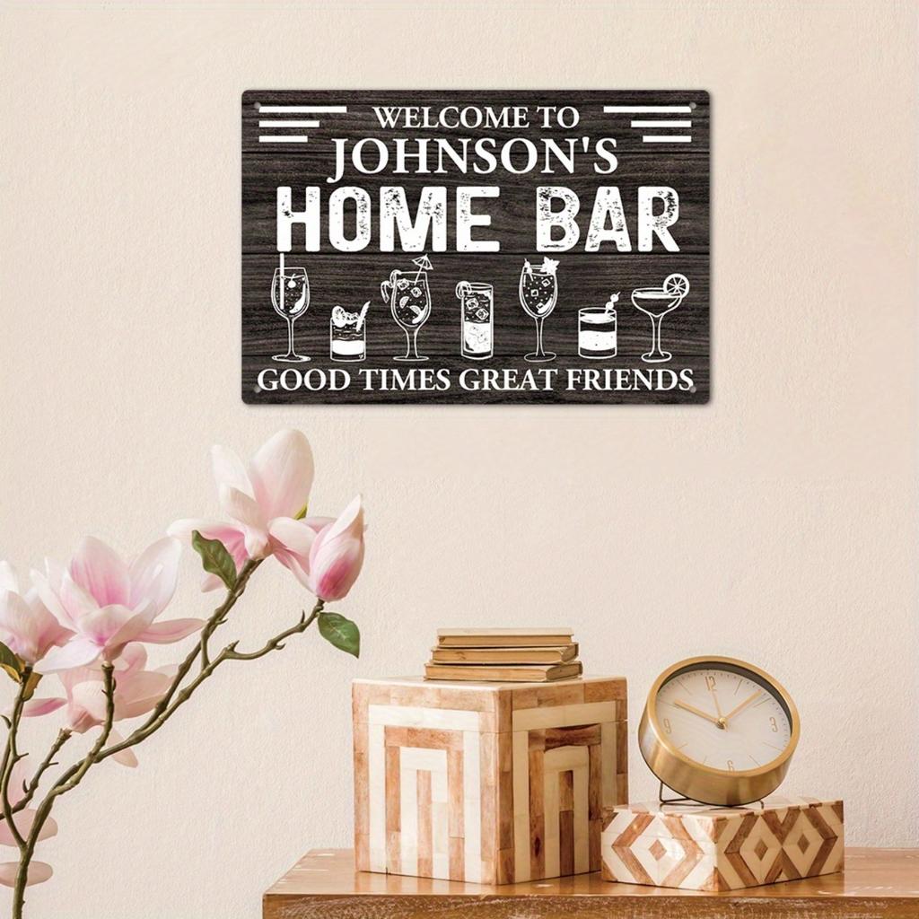 1pc Custom Metal Bar Sign Personalized Home Decor Water Resistant Wall Art
