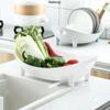 24TE Dish Drying Rack Oval Drainer with Utensil Holder Cutlery Bowl Basket