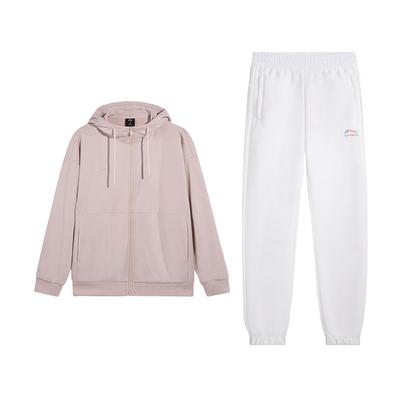 Jaqueta Versátil Minimalista de Cor Sólida Calça de Moletom Confortável Conjunto Esportivo Casual Traje Feminino AWDVH98-2+AKLVD12-2