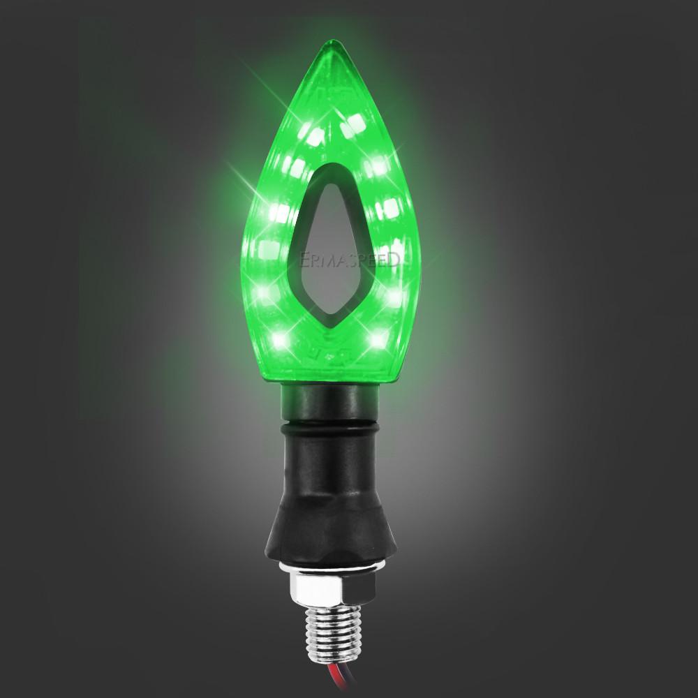 2PCS Universal 12 LED Motorcycle Turn Signal Lights Front Rear Lights Indicator Motorbike Accessories Green Amber White Red