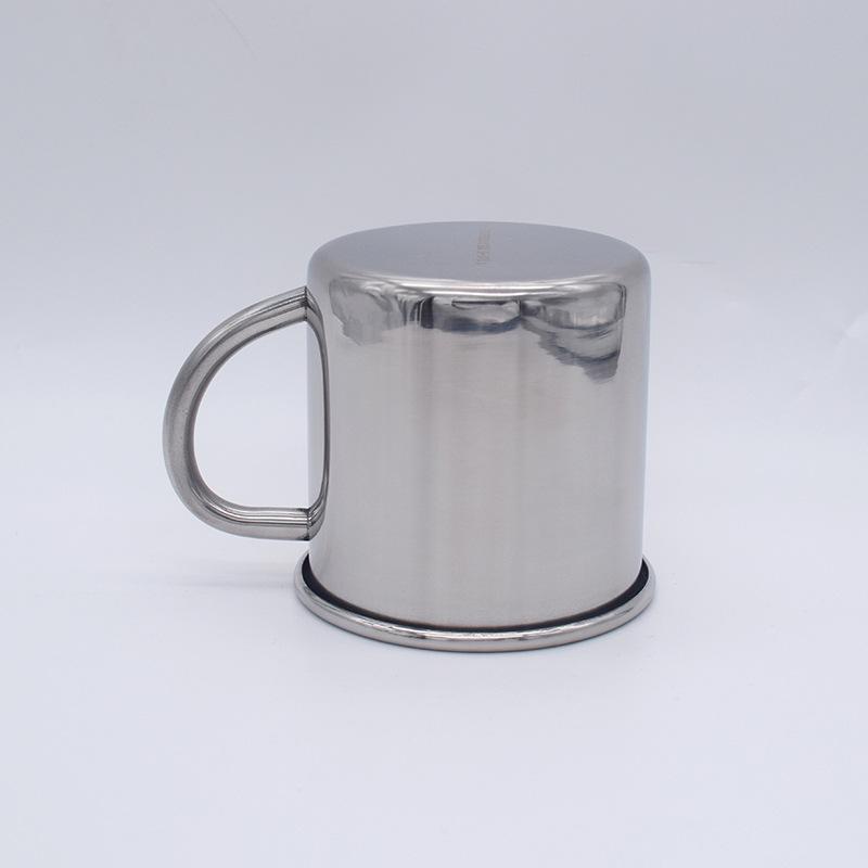 Stainless steel 350ml single-layer office water cup, office coffee cup outdoor portable handle cup