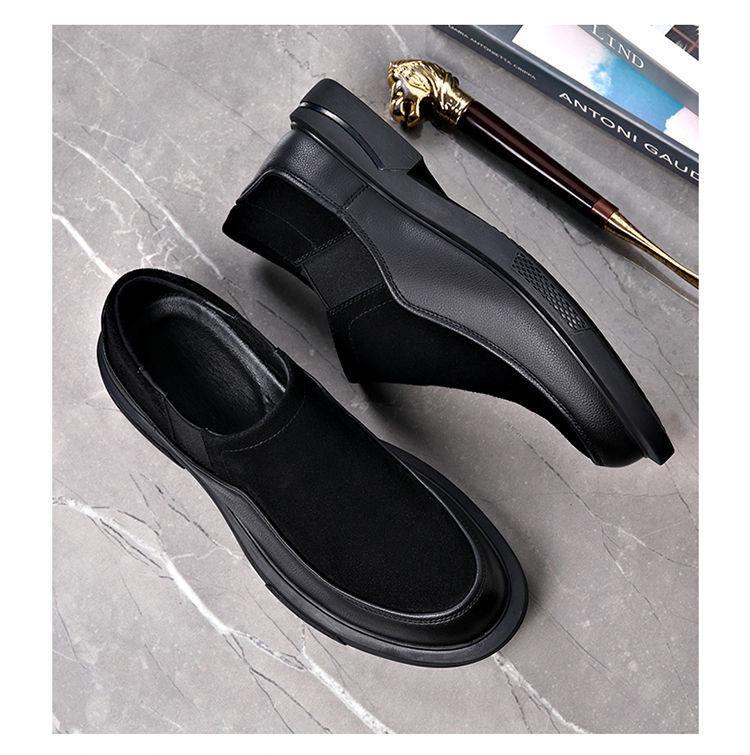 Men's Genuine Cowhide Leather Casual Shoes - 2025 Autumn/Winter Korean Style, Breathable & Versatile Retro Workwear Footwear