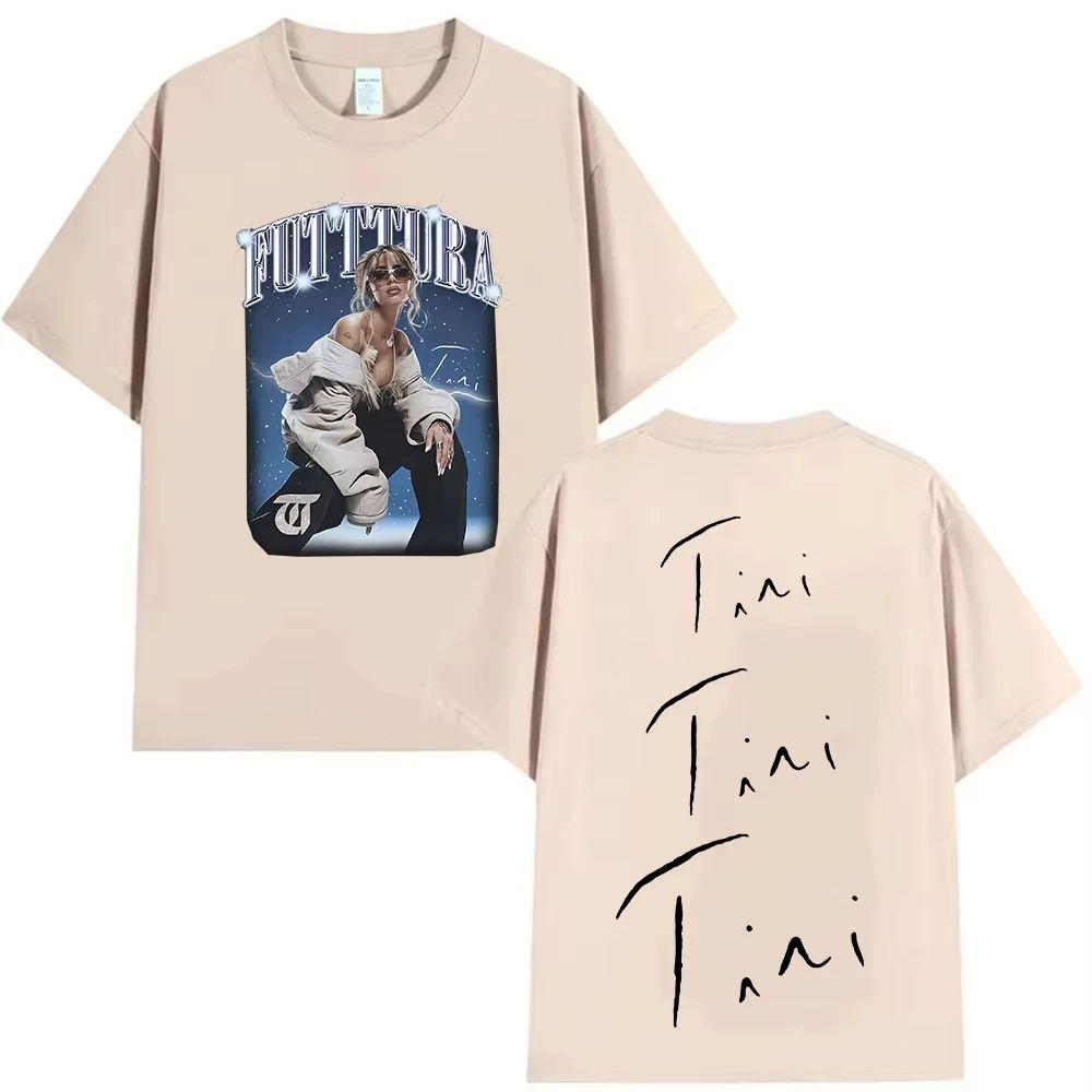 Koszulki Hip Hopowe Piosenkarka TINI STOESSEL Futtura Tour Nowy Album Koszulki Graficzne Moda Harajuku Krótki Rękaw Bawełna Codzienne Streetwear