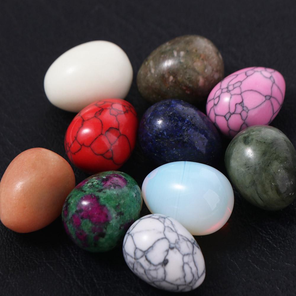 10pcs Random Pattern Easter Decoration Egg Mini Egg Craft Polished Stone Egg  Home Furnishings