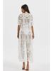 European & American Lace Mesh Embroidery Beach Cover-up Bikini Sunscreen Cardigan for Women.