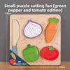 Wooden Cut Fruits And Vegetables Puzzle For Kids Kids Kitchen Play Toy