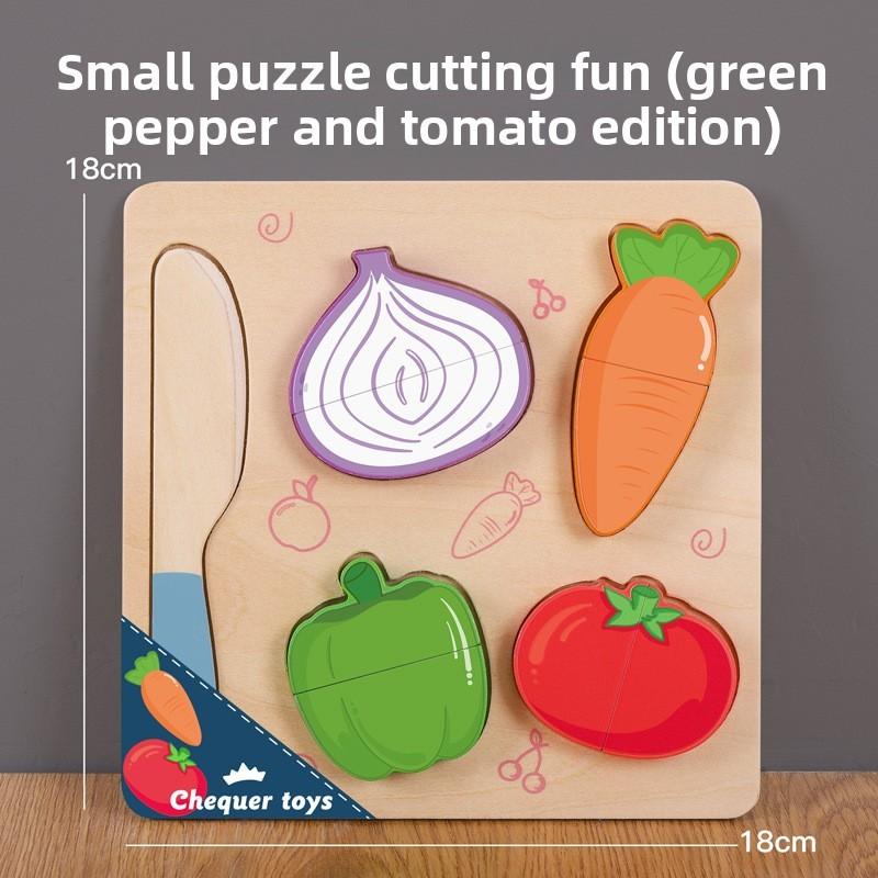 Wooden Cut Fruits And Vegetables Puzzle For Kids Kids Kitchen Play Toy