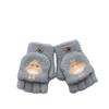 - Jahresalte Kinderhandschuhe 2 Winter Cartoon Baby Kältefest Niedlich Warm Verdickt Fünffinger Klapp-Halbfinger Finger