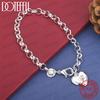 Xiaomi Exquisite 925 Sterling Silver Heart-Shaped 26-Letter Chain Bracelet for Women, Fashionable Wedding Gift, Party Jewelry