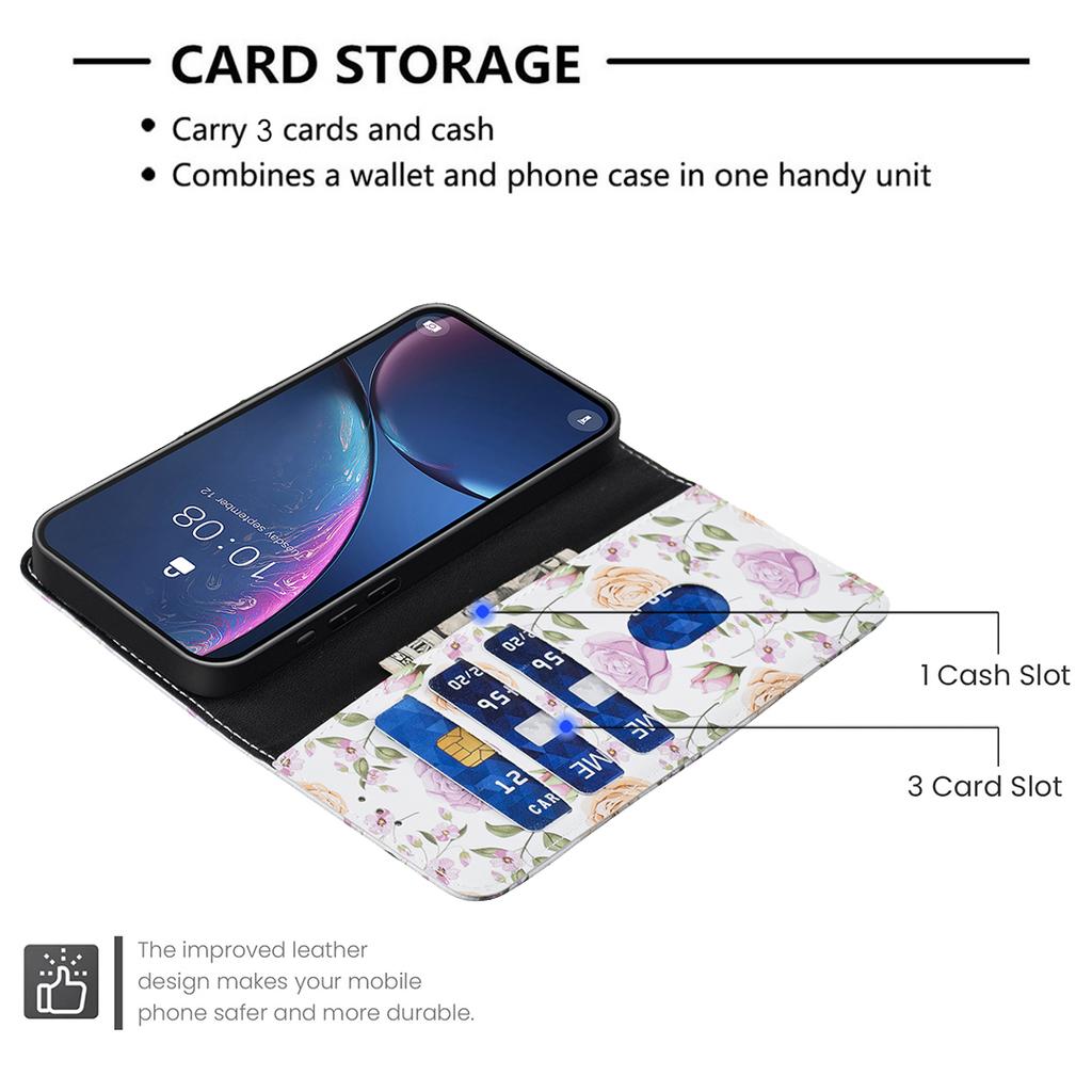 Lederhüllen Blume Schmetterling Bemaltes PU Schutzhülle mit Kartenhalter Magnetverschluss Ständer Für Infinix Note 40/Note 40 Pro