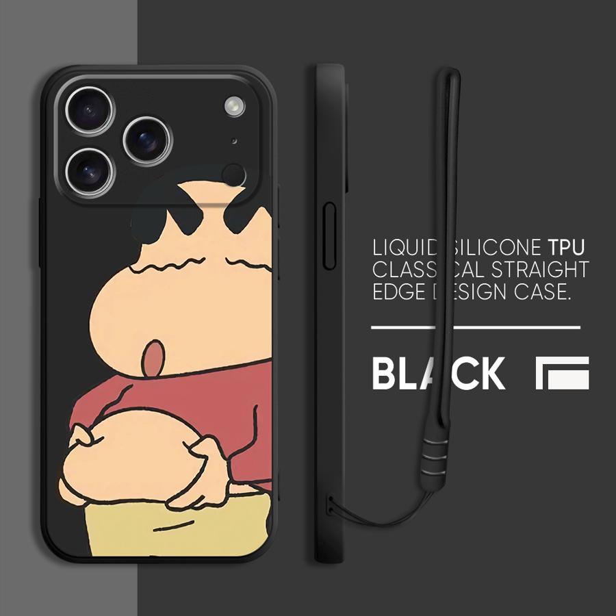 Cute Crayon Shin-chan Case for Apple iPhone 17 Pro Max 12 Plus 16 XS XR 15 7 8 Air 13 Mini 11 Phone Cover