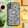 Black White Graffiti Art  Phone Case For Samsung S25,S24,S21,S22,S23,S30,Ultra,S20,Plus,Fe,Lite,Note,10,Black Cover