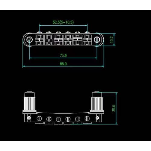 Guyker Guitar Tune-O-Matic Roller Saddle Bridge Replacement for Gibson Les Paul, LP, and SG Style 6-String Electric Guitars - GM005, Golden