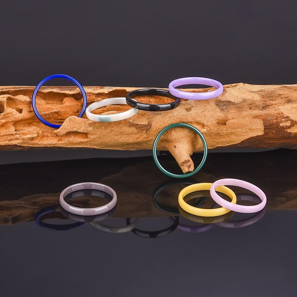 Romantic Sweet 9 Color Design Ceramic Rings Smooth Circular Ring For Women Men Goth Rock Finger Rings Jewelry Engagement Ring