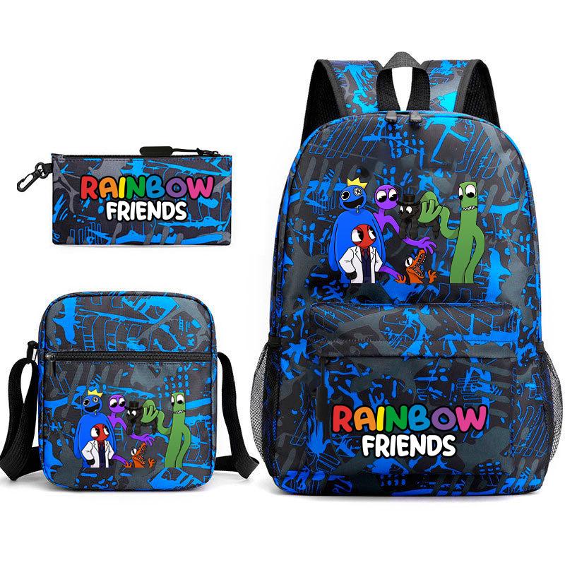 Rainbow Friends Surrounding Backpack Elementary School Student Starry Sky School Bag Three-piece Set