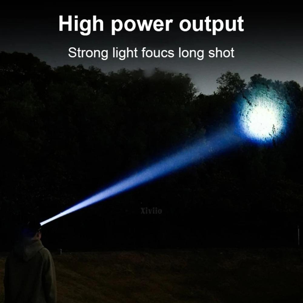 Powered-On 68000000LM Powerful Sensor LED Headlamp Zoomable Rechargeable Head Flashlight 4500M Long Range Headlight Head Lantern