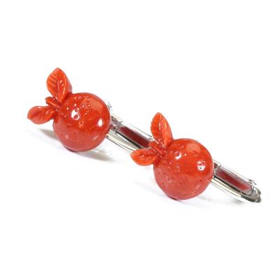 Mittelmeer roter Korall Sarge Kodo Ohrringe Silber Orange Ungefärbt