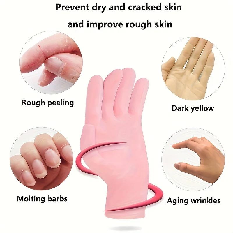 1 Paar Silikon Feuchtigkeitsspendende Handschuhe Peeling Zur Vorbeugung Trockener Hände Und Für Glatte Weiche Hände Handpflege Werkzeug