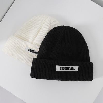 Star Hat Winter Men's Wool Hat Autumn and Winter Versatile Pullover Knitted Hat Warm Pile Cold Hat Women