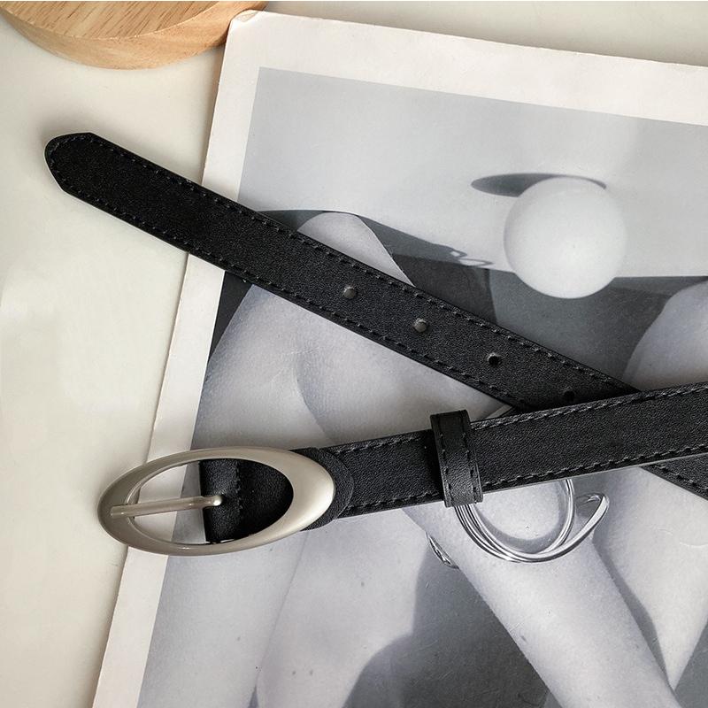 Vintage Women Fashion PU Leather Waist Belt Vintage Y2K Gothic Buckle Metal Strap Jeans Trouser Dress Waistband Fashion AB006