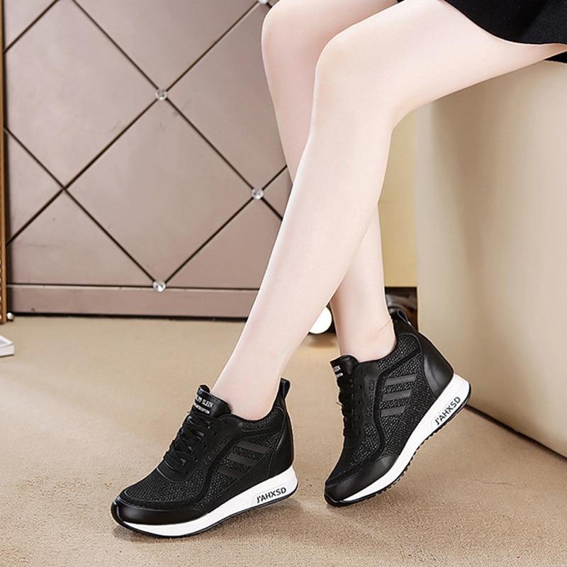 Zapatos deportivos de verano para mujer Tenis Blanco Cuña casual Zapatillas  de deporte para mujeres Plataforma de moda Cuero vulcanizado Zapatillas  running comprar a buen precio — entrega gratuita, reseñas reales con
