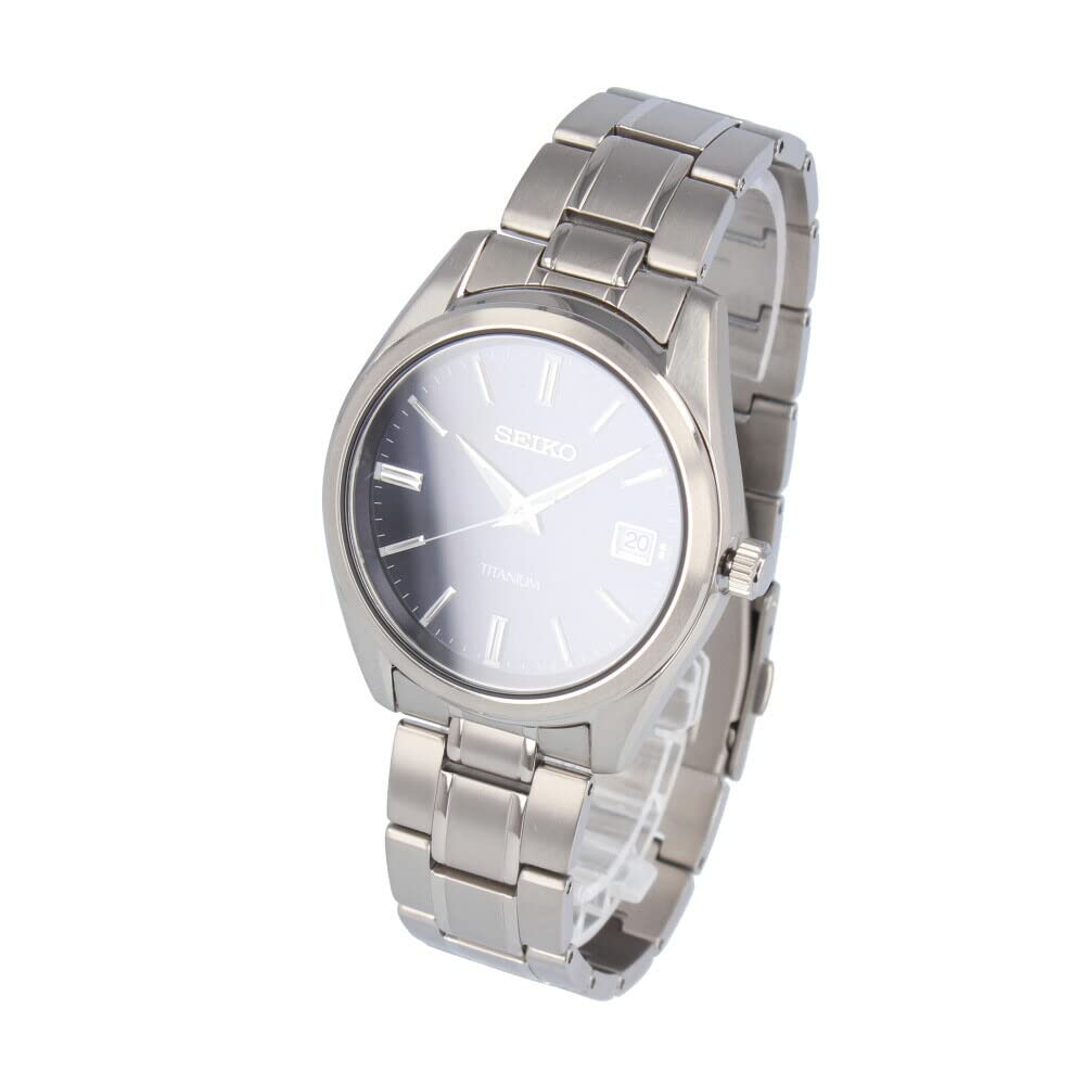 

SEIKO Waterproof Analog Titanium Silver Dark Navy SUR373P Men s [Item]