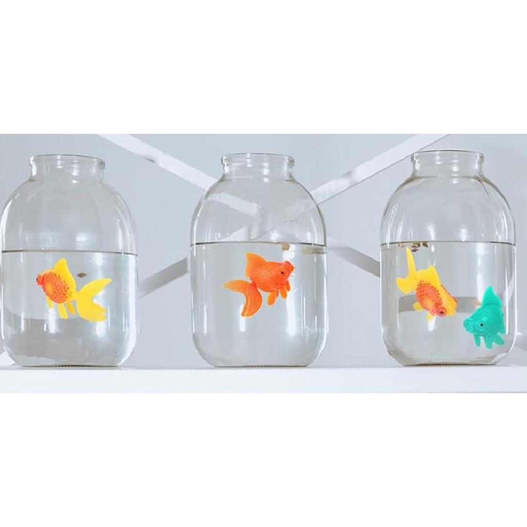 3 Pcs Fake Floating Fishes Plastic Fake Goldfish Artificial Aquarium Fishes Colorful Realistic Artificial Moving Fish Ornament Decorations for