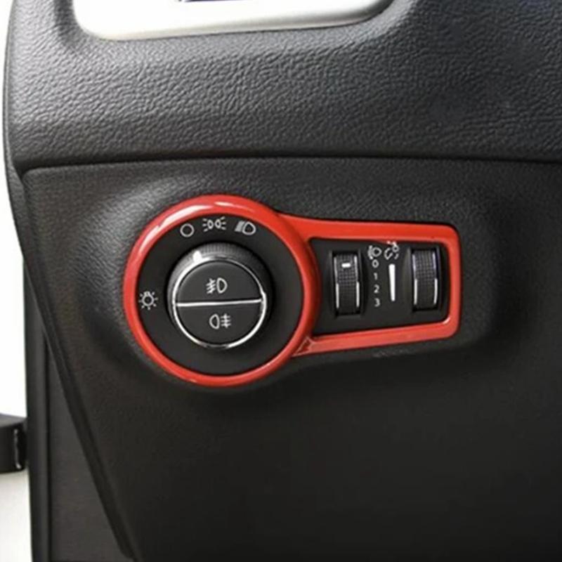 Auto Front Scheinwerfer Lampe Schalter Knopf Abdeckung Zierleiste Passend für Jeep Compass Linkslenker 2017 - ABS Innenraum Zubehör