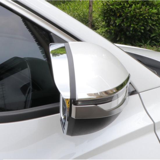 For Hyundai Santa Cruz -2026 Chrome Rain Eyebrow Rearview Mirror Frame