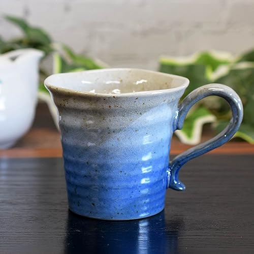 Waza no Kura Stilfull Mugg i Kutani-porslin, Glaserad Blå, Lyxmärke, Tillverkad i Japan, Födelsedagspresent