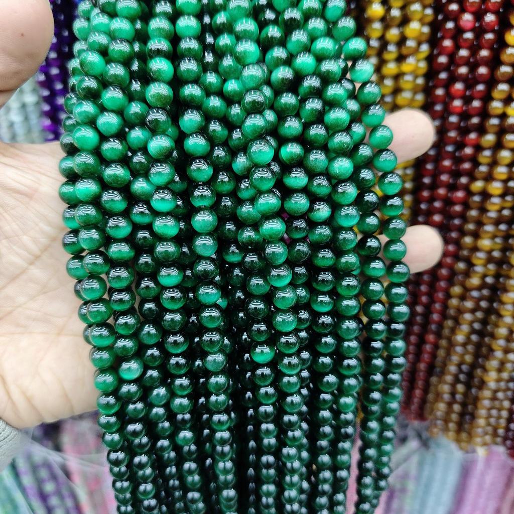 8mm Cat's Eye Stone Beads: Single, Double, Triple-Color, DIY Jewelry Round Beads