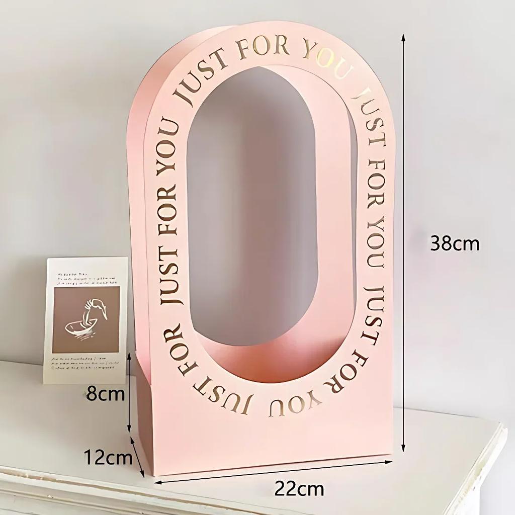 Valentine's Day Hollow Folding Handheld Flower Basket Simple Flower Box Paper Handbag Mother's Day Gift Flower Arrangement Box