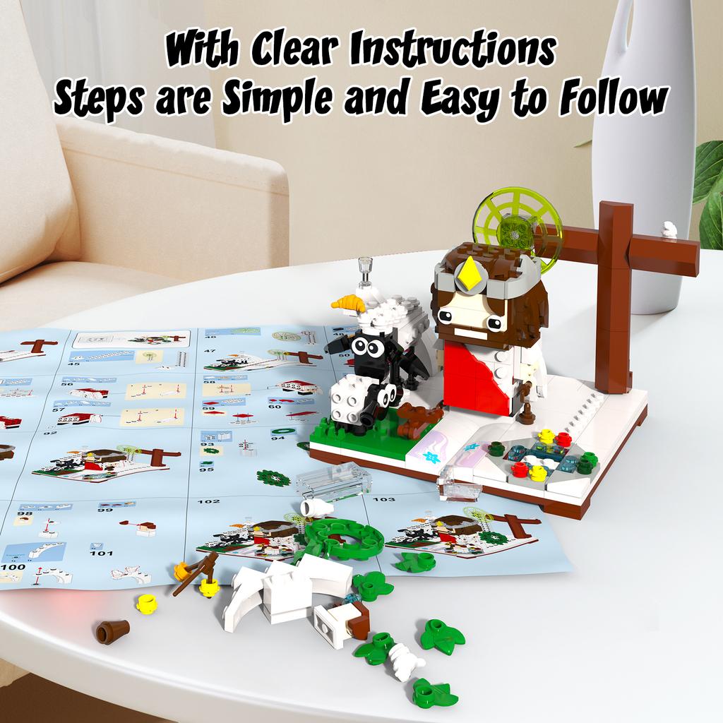 Jesus Shepherd God Building Blocks, Jesus Bible Story Action Figuretoys, Easter And Christmas Gifts For Kids Adults, 351Pcs
