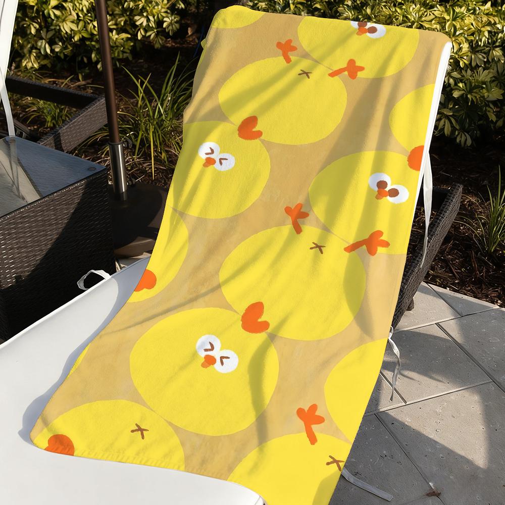 Cartoon Dun D-Dun C-Chicken Towel Soft Pool Gift For Travel Gym Shower Camping Quick Dry Sports Large Beach Towels