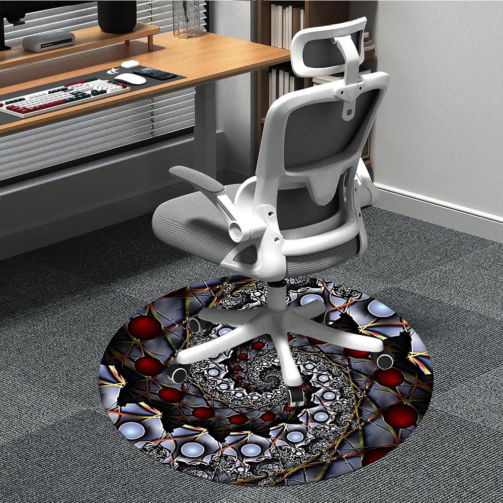 

1pc Abstract Pattern Chair Carpet for Office Non-Slip, Machine Washable Rug for Office, Room - Polyester, Machine Made yy251029136 80cm by 80cm