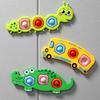3Pcs Stress Relief Push Bubble Toy Toddlers Fine Motors Skills Cartoon Caterpillar Crocodile School Bus Flipping Bubble Sensory Fidget Toy Travel