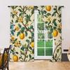 Versatile Polyester Transparent Curtains Home Decoration Fresh Lemon Tree Use Bedrooms Living Rooms Set Of 2 Made Sitting Room Decor