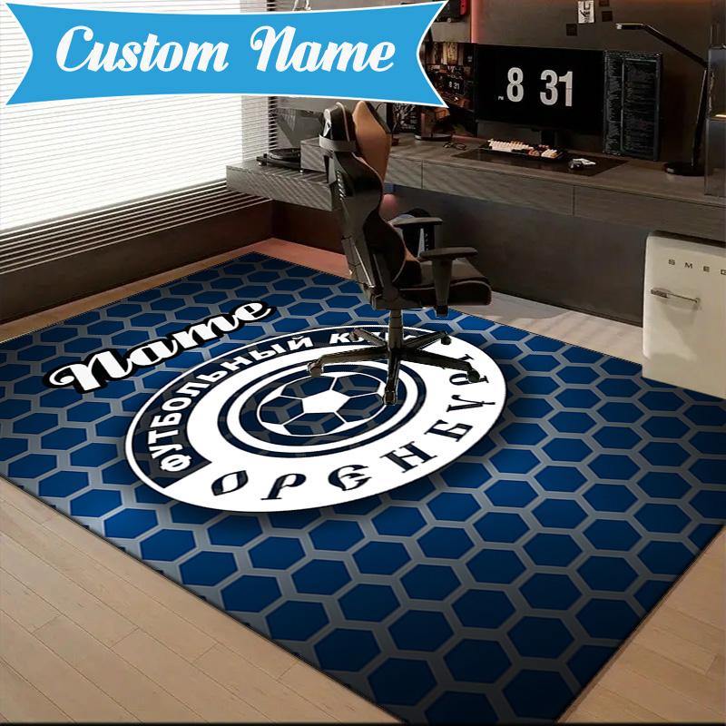 Custom Name FC Orenburg Emblem Rug Game Carpet, Floor Mat for Bedroom Living Room Entryway Rug, Home Decor Idea Gift for Christmas Birthday