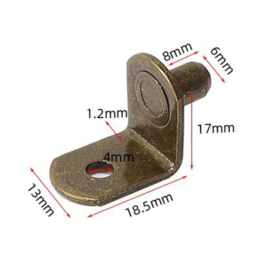 10pcs Shelf Support Studs Pegs Pins with Hole 6mm L-Shaped Clips Cabinet Furniture Partition Support Wall Mount Bracket Holder